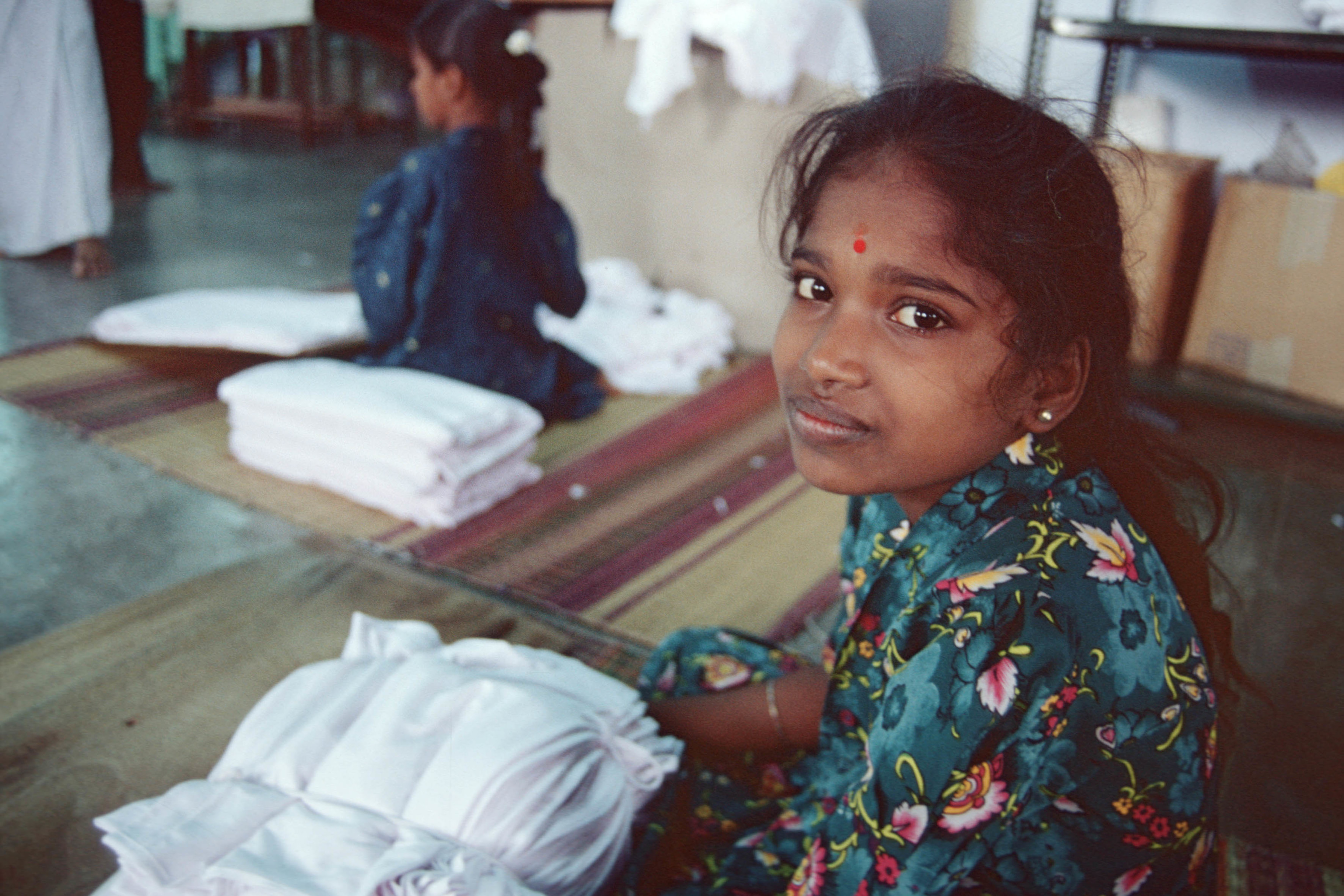 Young female cotton and textile industry worker