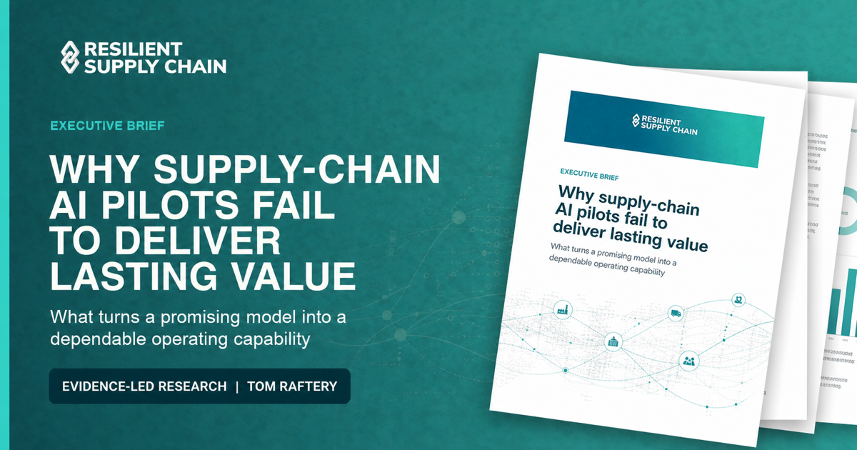 Executive briefing cover for Why supply-chain AI pilots fail to deliver lasting value
